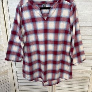 Eddie Bauer Red and White Plaid Tunic